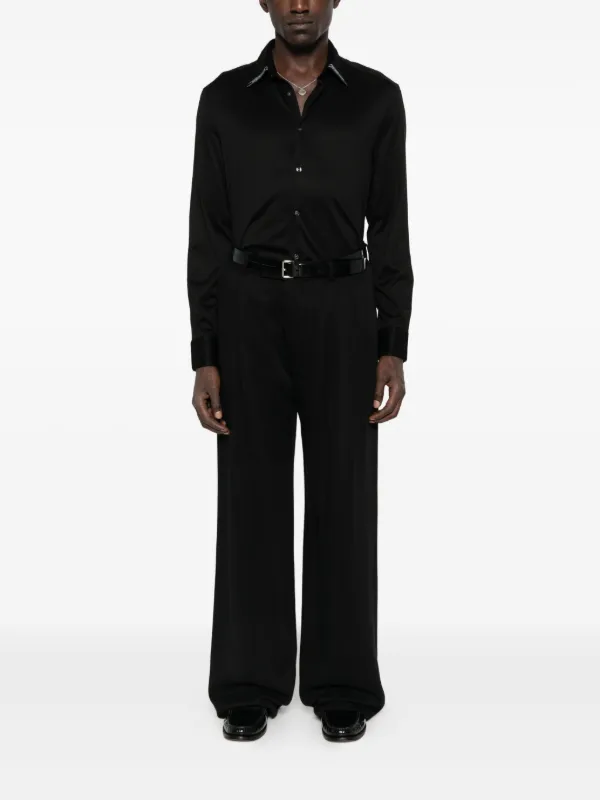 Emporio Armani ブラックロングスリーブシャツ Emporio Armani ロングスリーブ シャツ | ブラック | FARFETCH JP