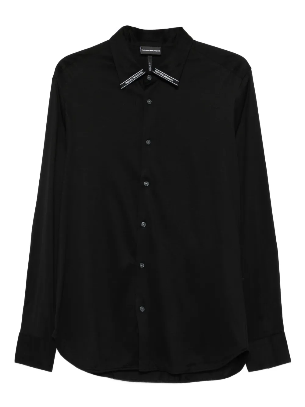 Emporio Armani logo-plaque long-sleeve shirt - Nero