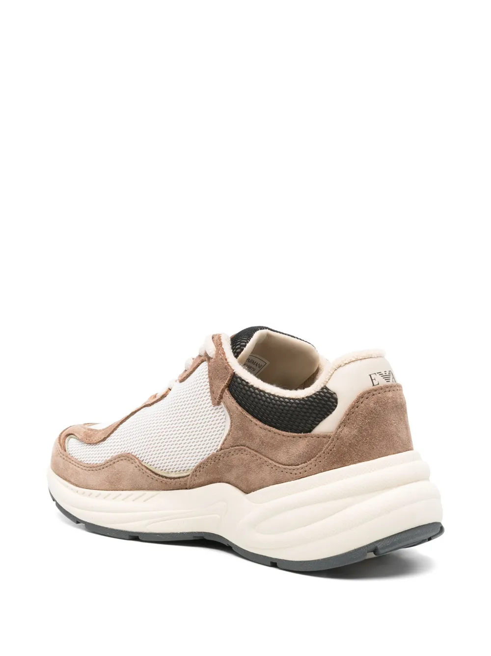Emporio Armani logo-plaque suede sneakers Neutrals
