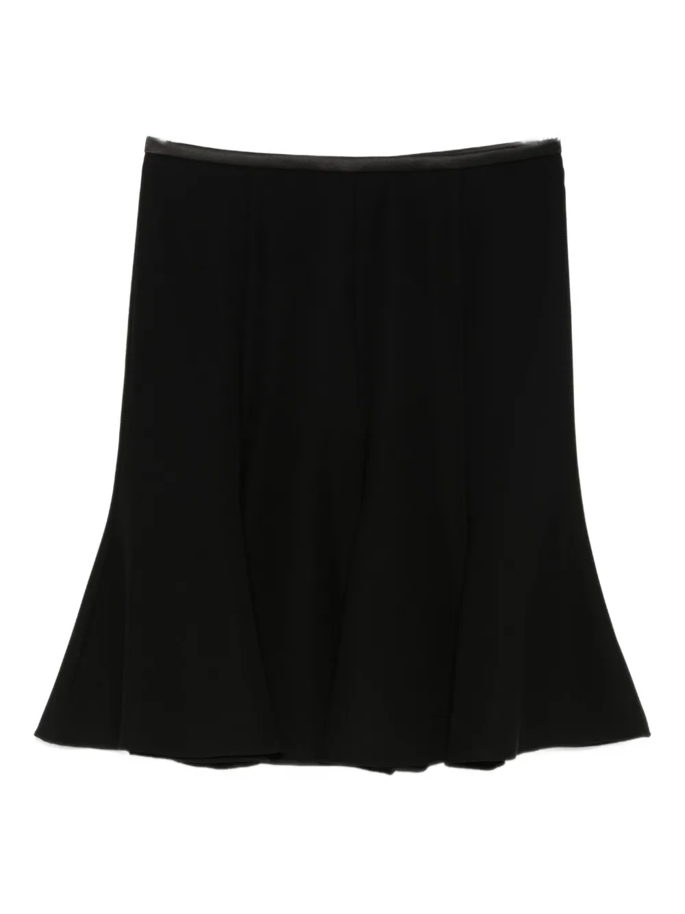 Emporio Armani Black Flared Hem Skirt In Black