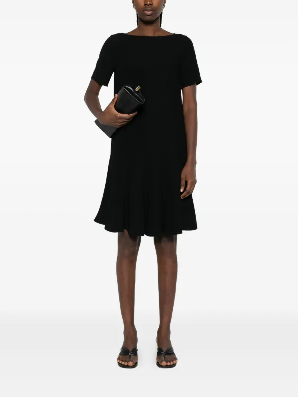 slim fit dress slacks Shop Black Flared Mini Dress With Straps - for Women | OUTZIDR main image 1