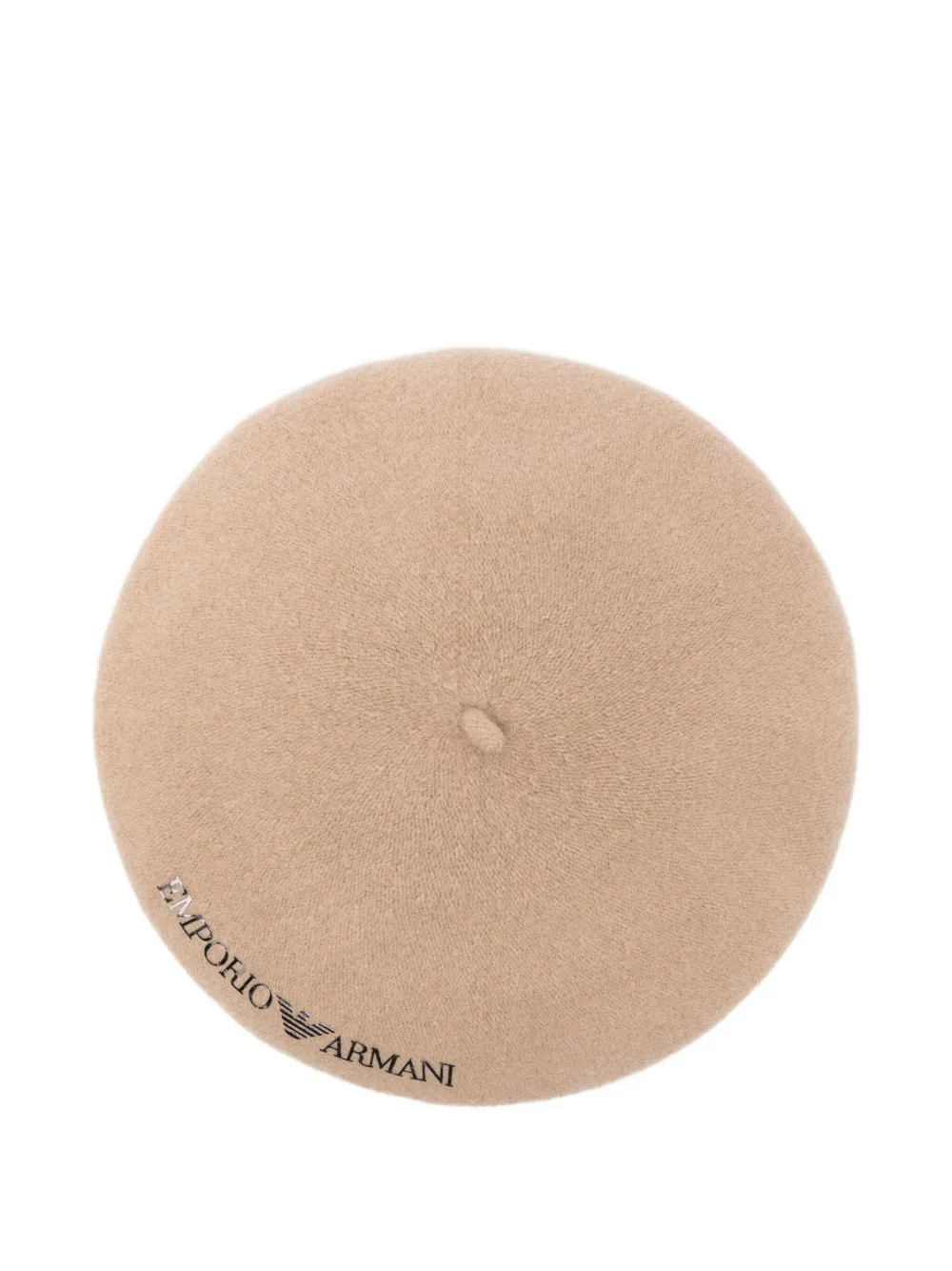 Emporio Armani Wollen baret met borduurwerk - Beige