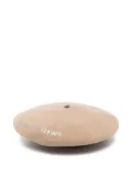 Emporio Armani embroidered wool beret - Neutrals