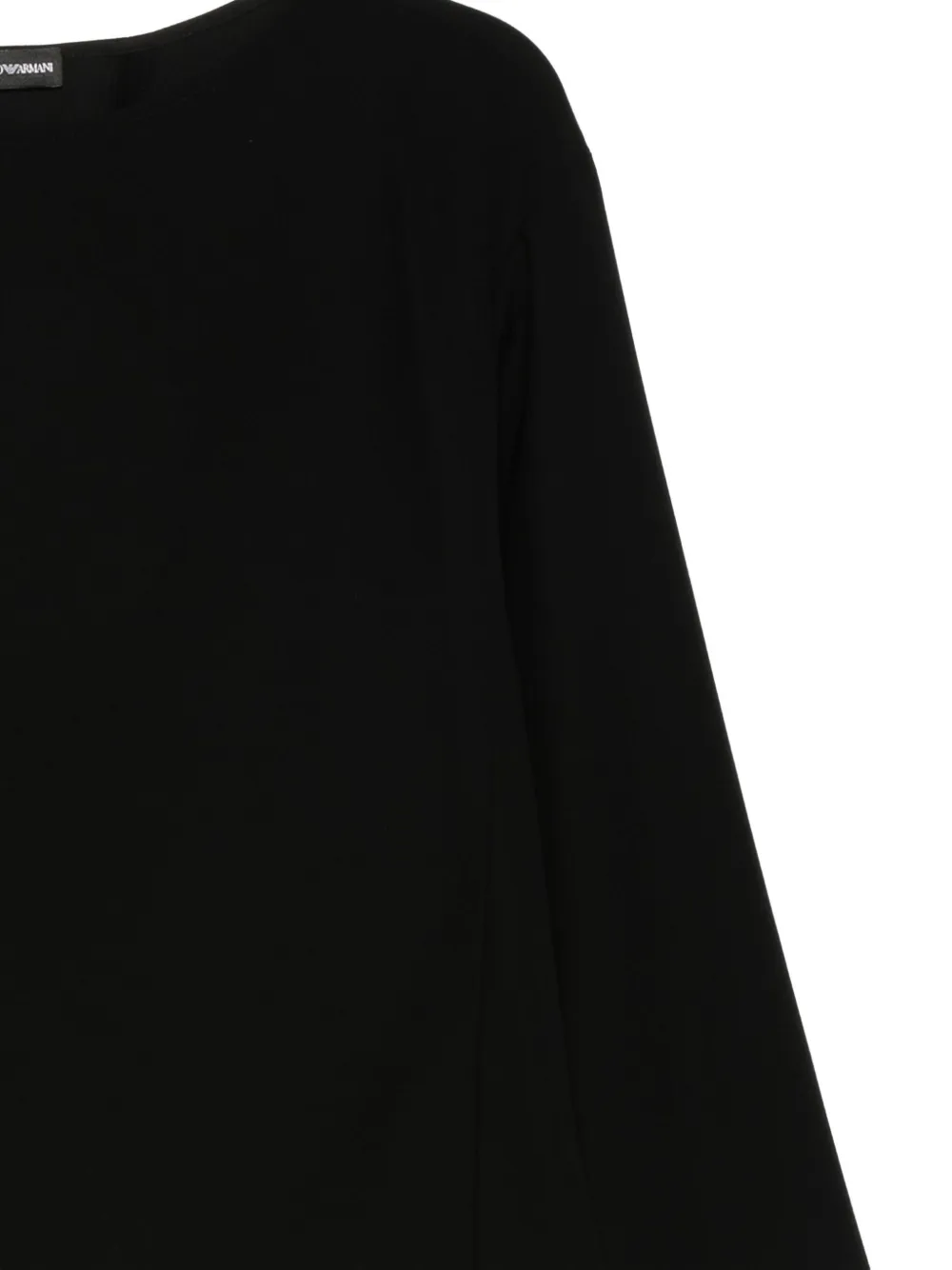 Emporio Armani three-quarter-sleeve cropped top - Zwart