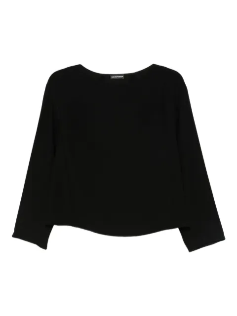 Emporio Armani three-quarter-sleeve cropped top