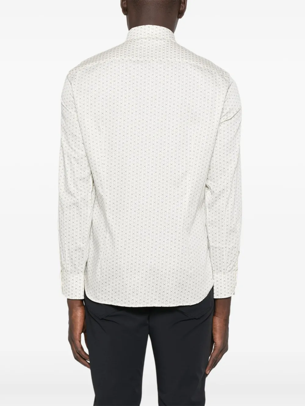 Emporio Armani patterned cotton shirt Wit