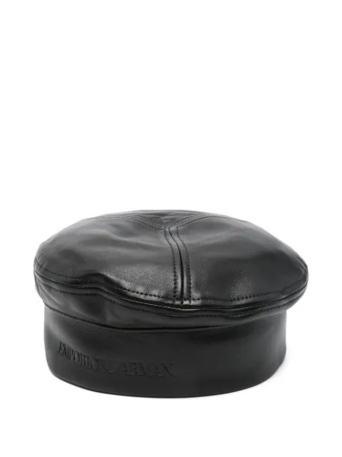 Emporio Armani leather panelled beret