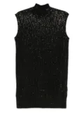 Emporio Armani sequin high-neck sleeveless dress - Black