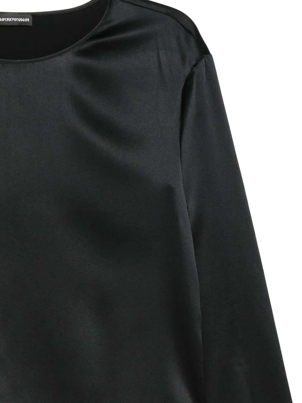 Emporio Armani Satijnen top met cropped mouwen Zwart