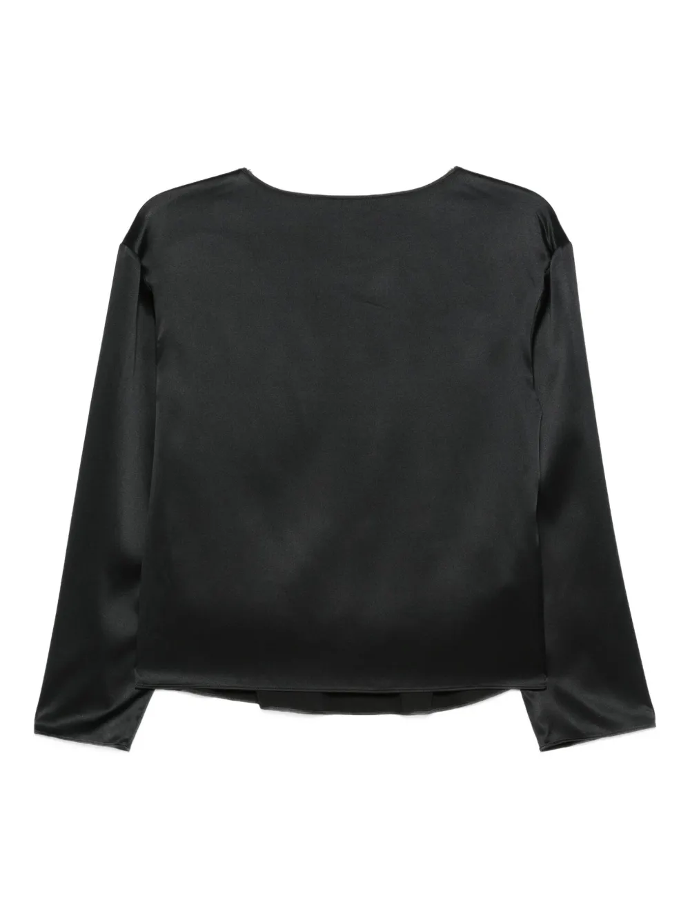 Emporio Armani satin three-quarter-sleeve top - Zwart