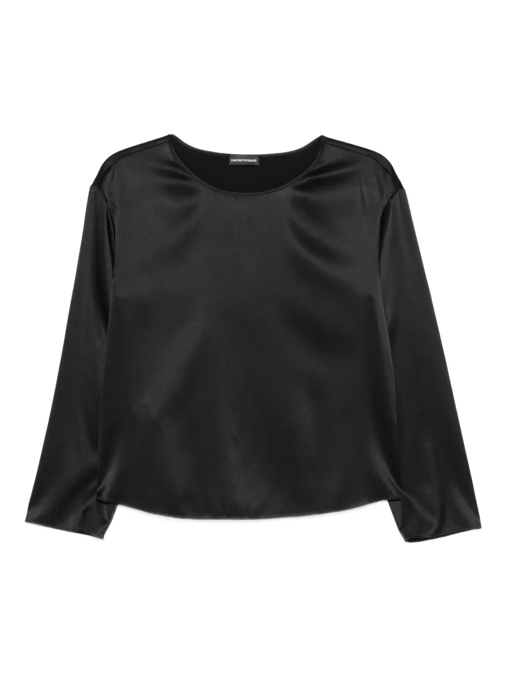 Emporio Armani Satijnen top met cropped mouwen Zwart