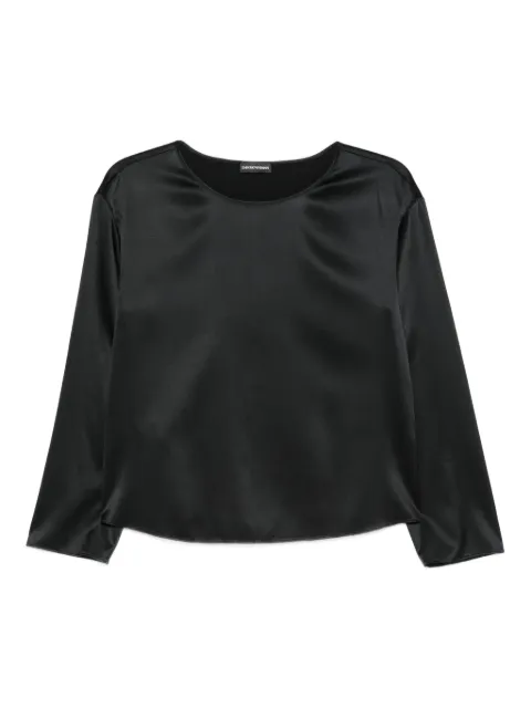 Emporio Armani satin three-quarter-sleeve top