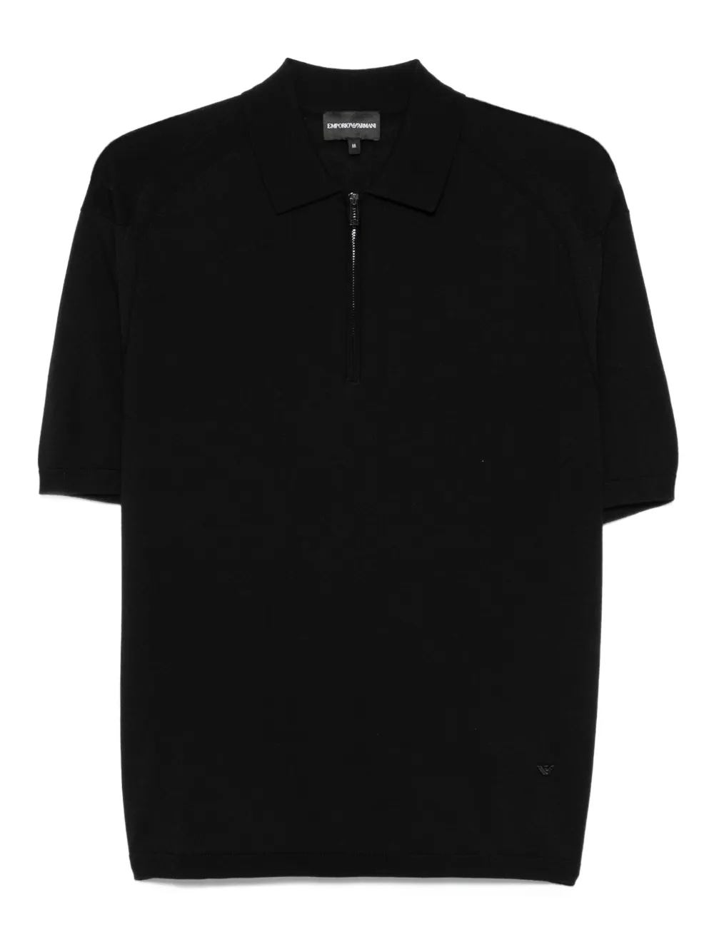 Emporio Armani Poloshirt met halve rits Zwart