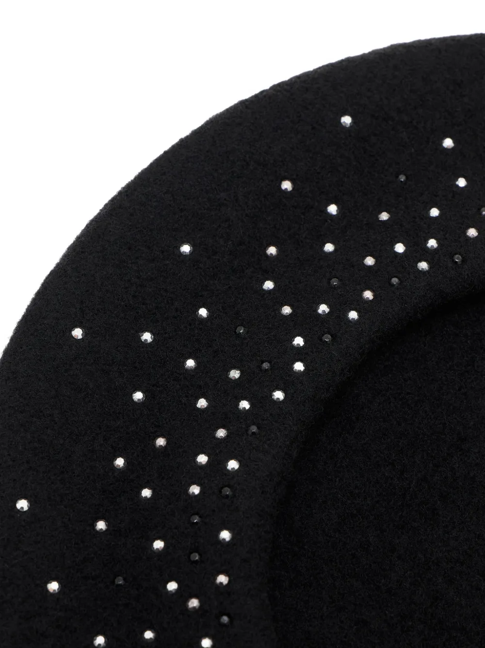 Emporio Armani Wool Beret With A Micro-stud Logo In Black
