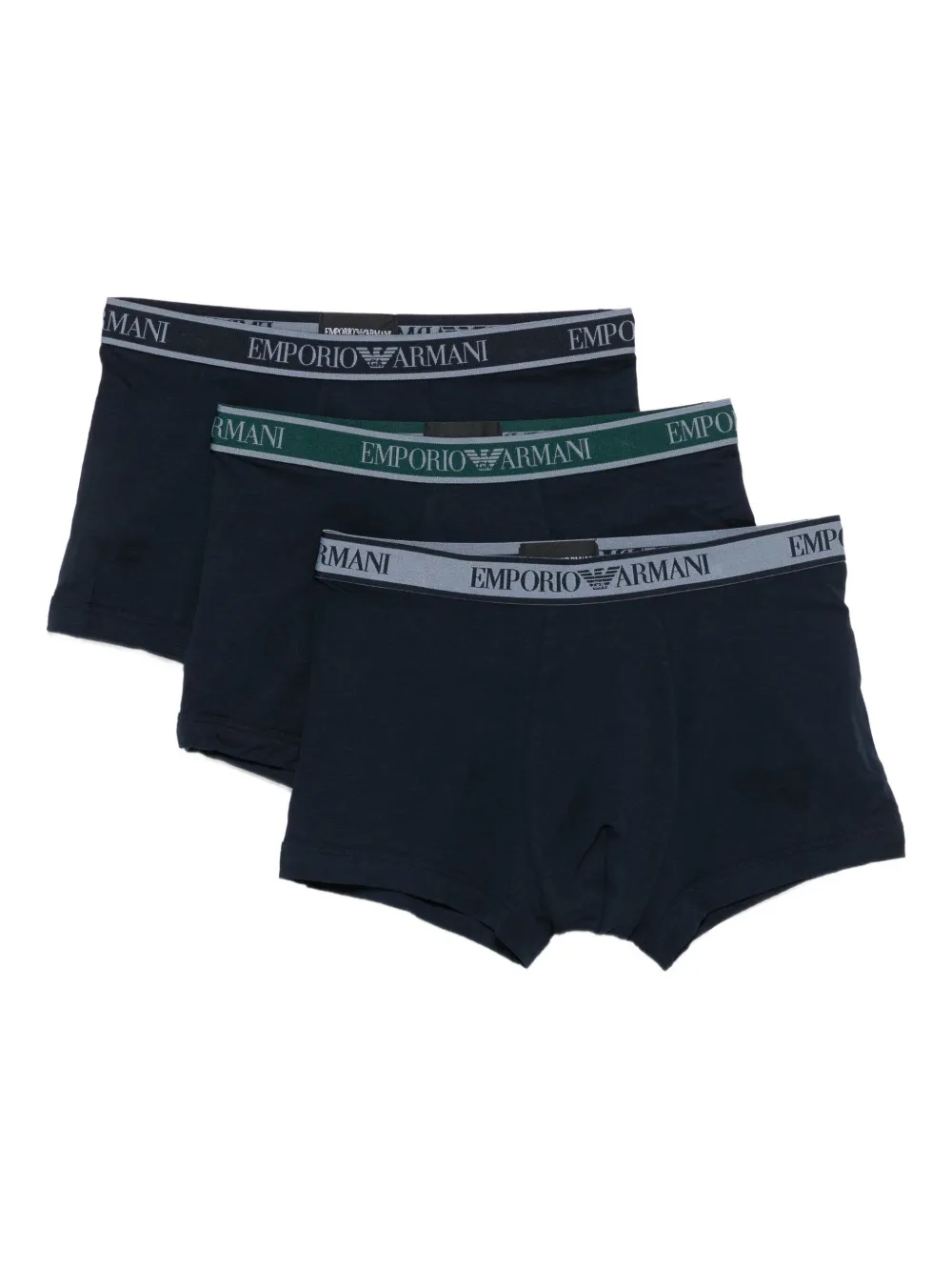 Emporio Armani Drie boxershorts met logoband Blauw
