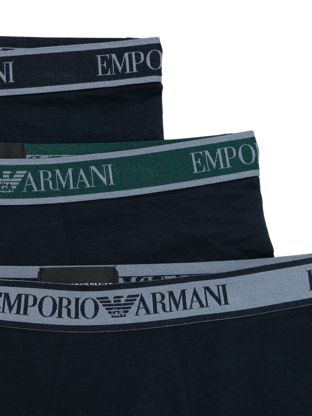 Emporio Armani Drie boxershorts met logoband Blauw