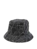 Emporio Armani logo-embroidered quilted bucket hat - Black