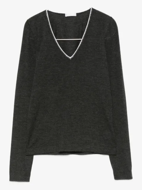 Brunello Cucinelli v-neck embellished sweater