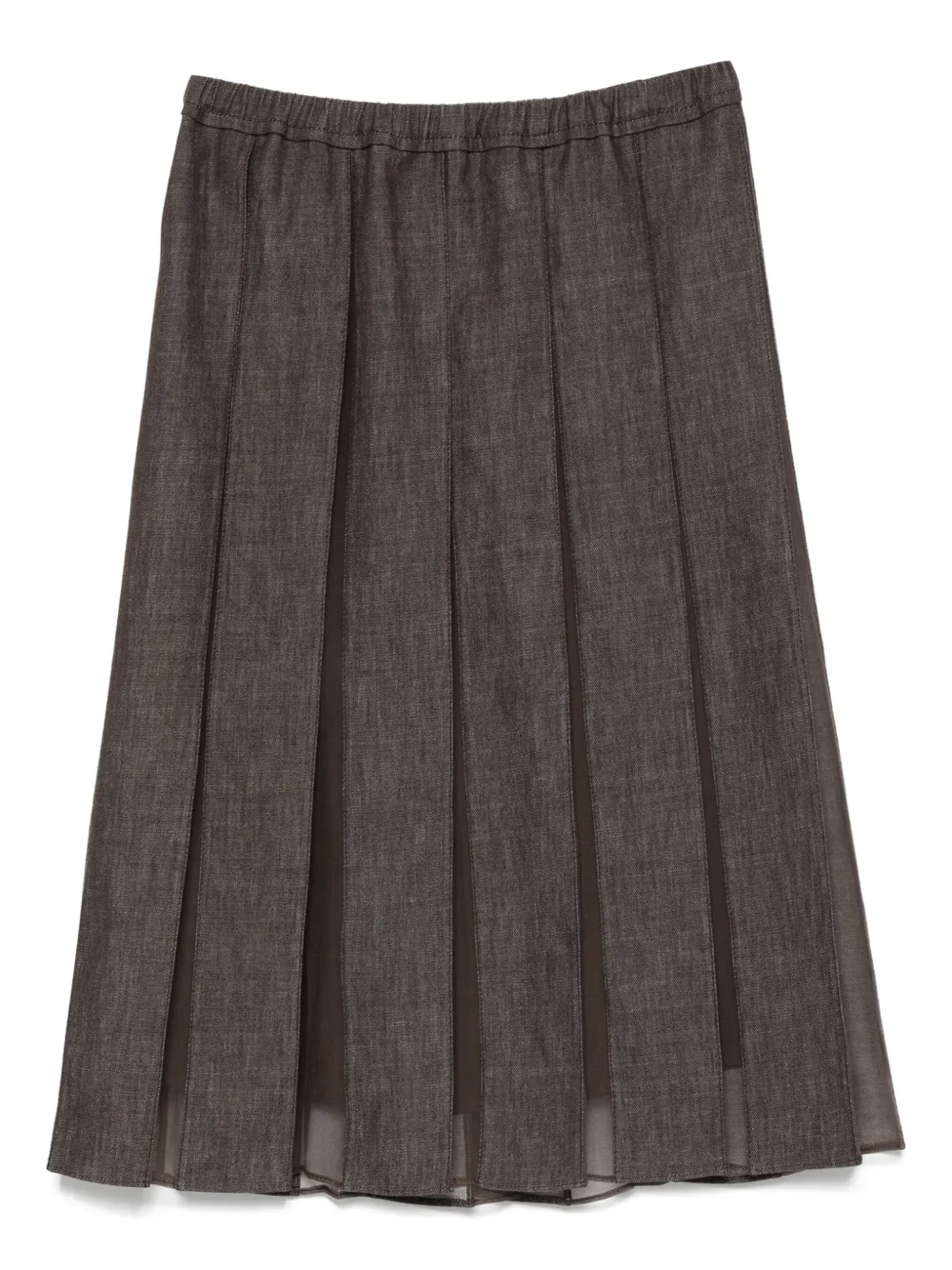 Brunello Cucinelli Rok met geplooid vlak Bruin