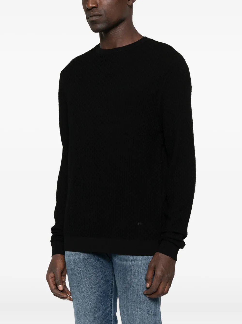 Emporio Armani Wollen trui met textuur Zwart