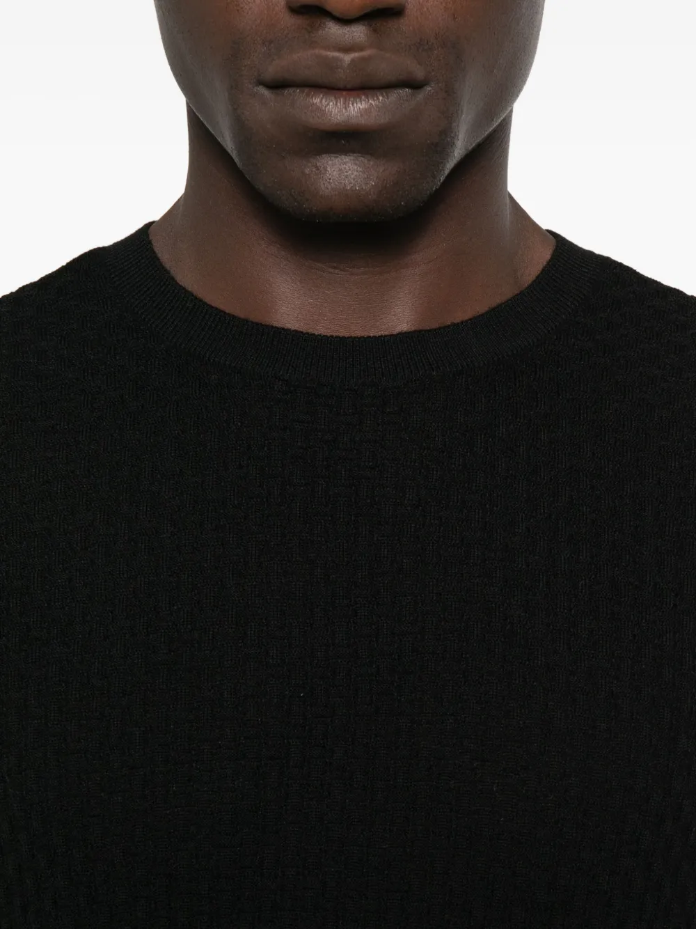 Emporio Armani Wollen trui met textuur Zwart