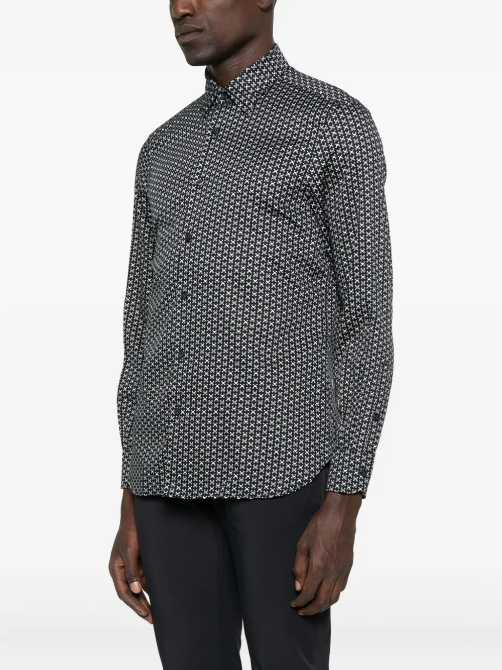 Emporio Armani Overhemd met geometrische print Blauw
