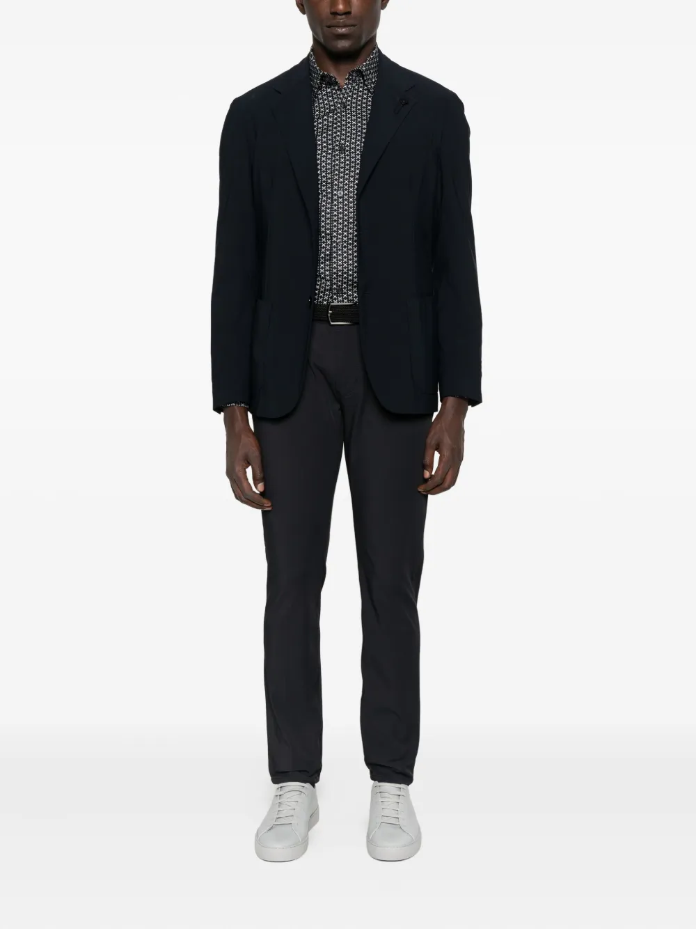 Emporio Armani geometric-print shirt - Blauw