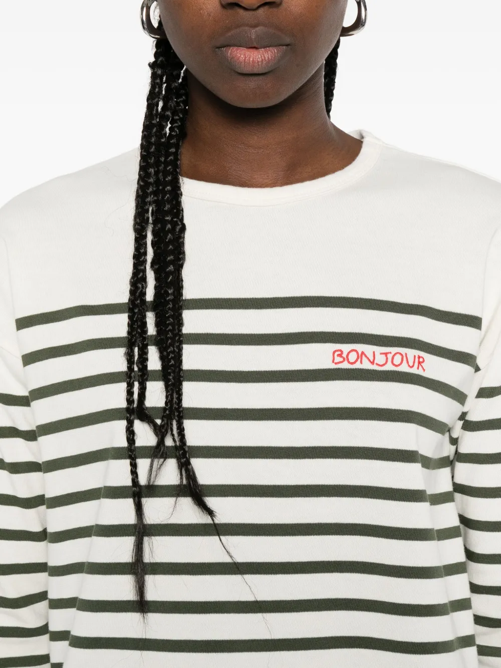 Maison Labiche Montpar gestreept T-shirt met lange mouwen Beige