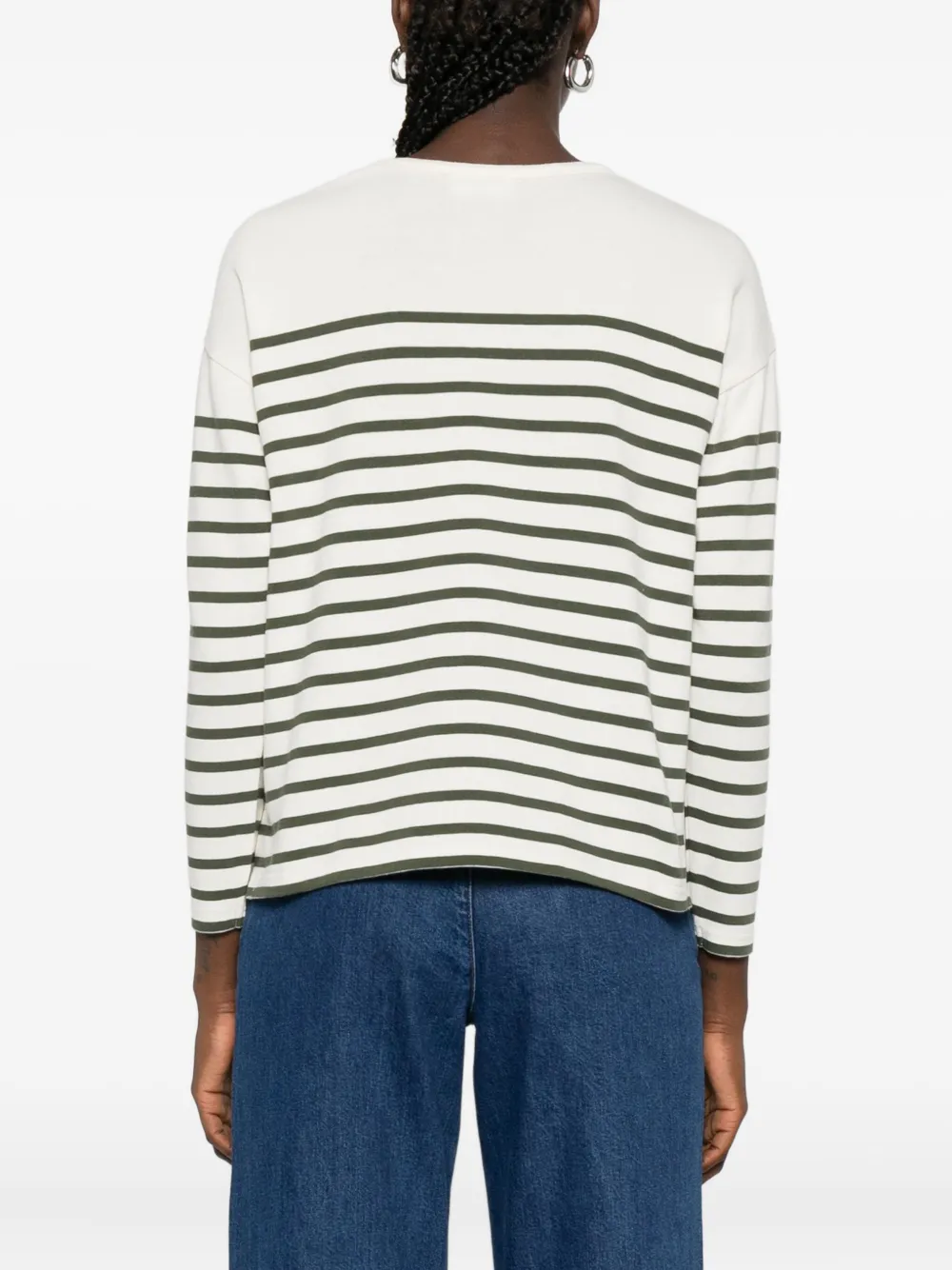 Maison Labiche Montpar gestreept T-shirt met lange mouwen Beige
