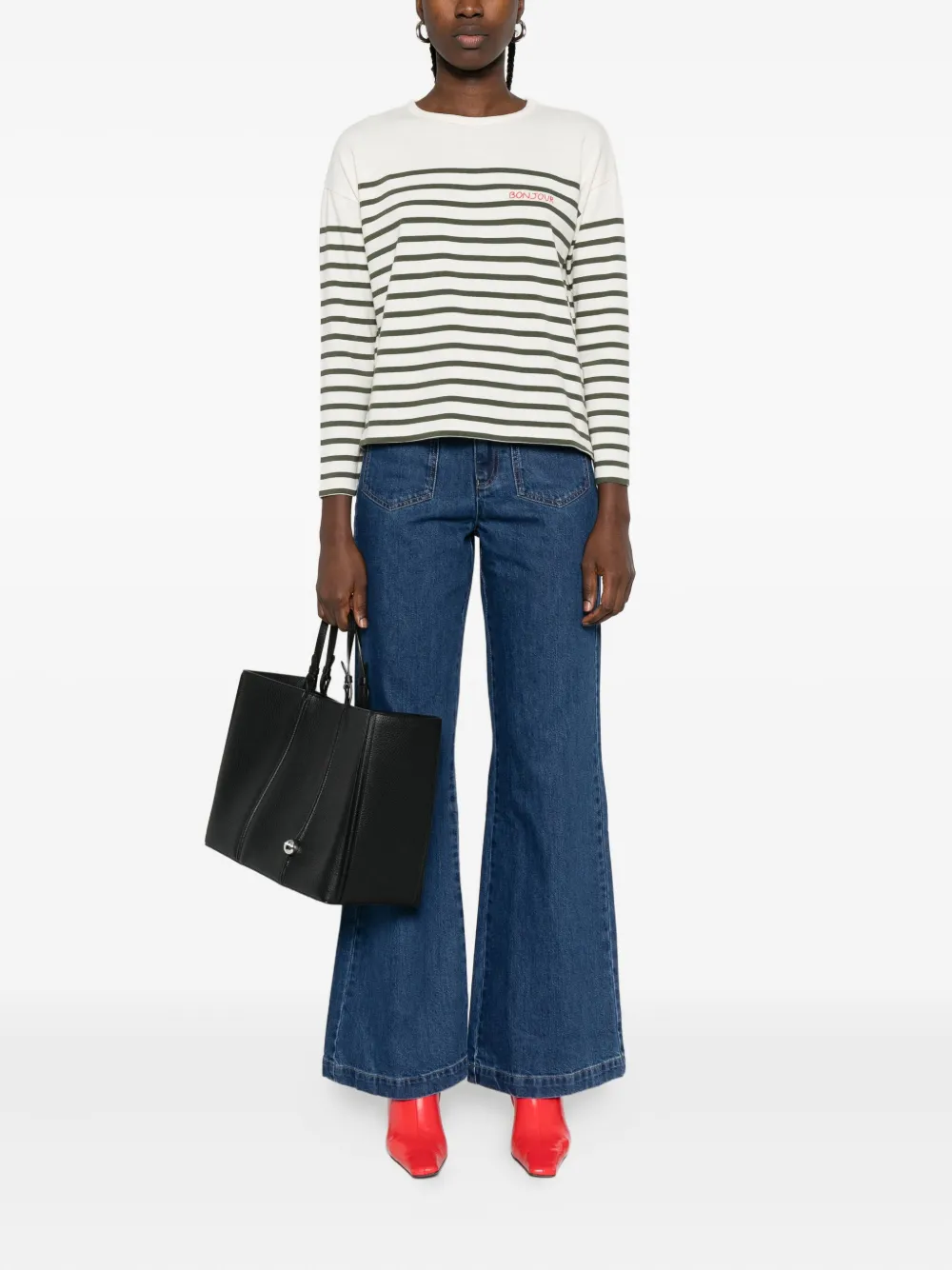 Maison Labiche Montpar striped long-sleeve T-shirt | Knitted Tops | Image 2