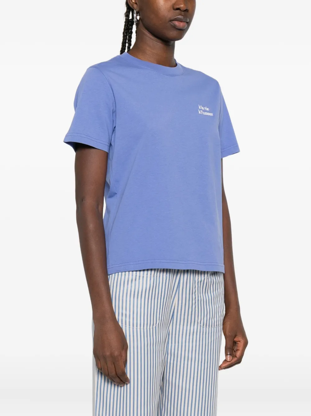 Maison Labiche T-shirt met geborduurd detail Blauw
