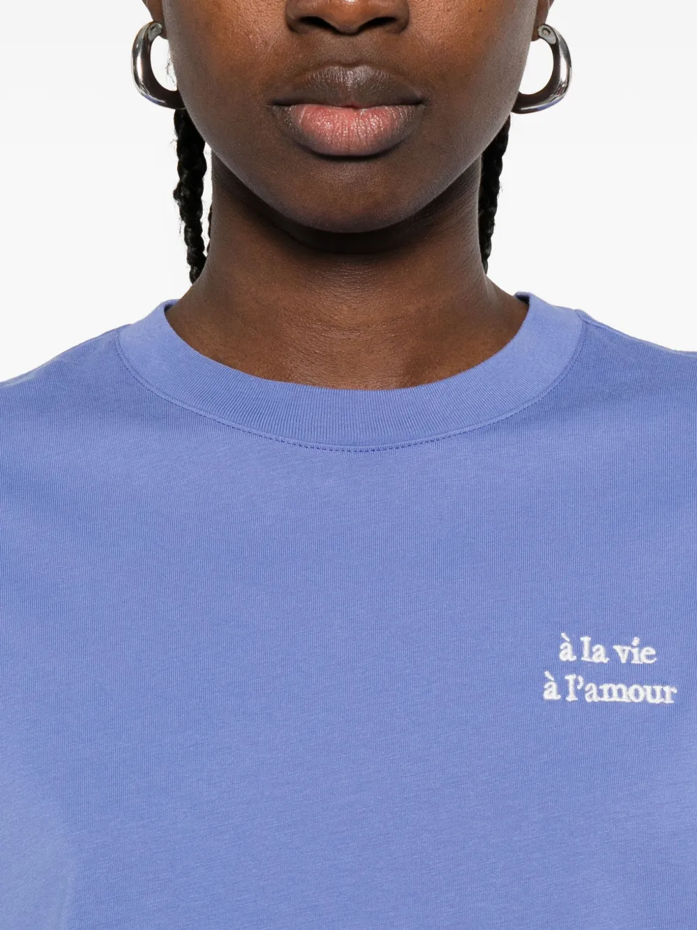 Maison Labiche T-shirt met geborduurd detail Blauw