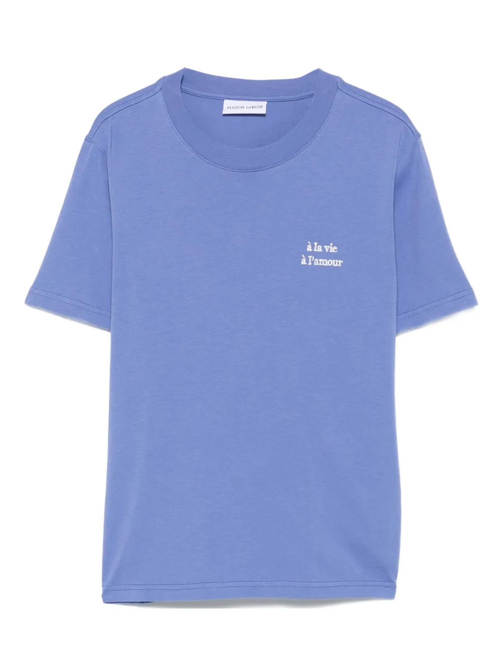 Maison Labiche embroidered-detail cotton T-shirt | Blue | Image 1