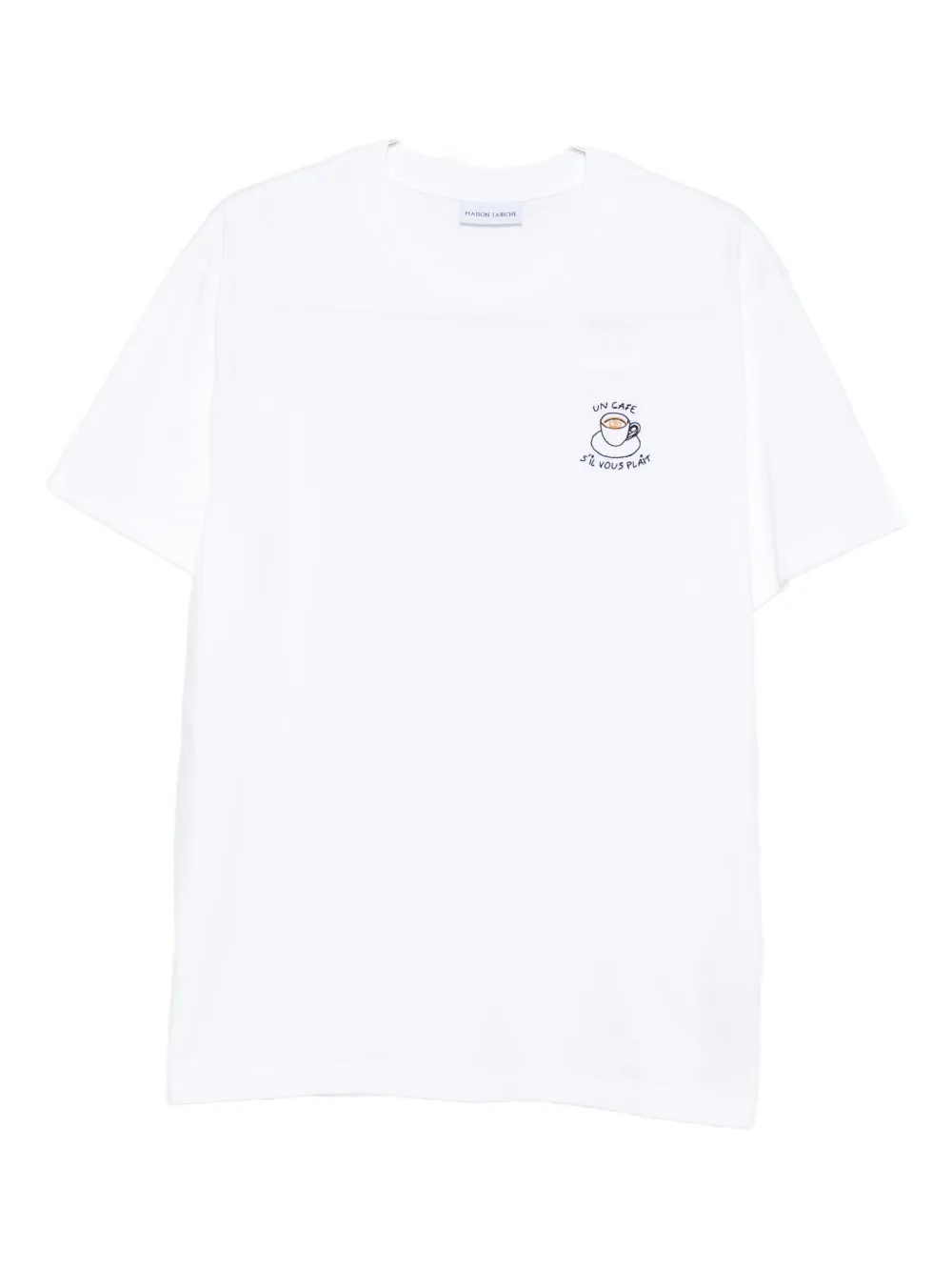 Maison Labiche Café Popincourt embroidered T-shirt - Bianco