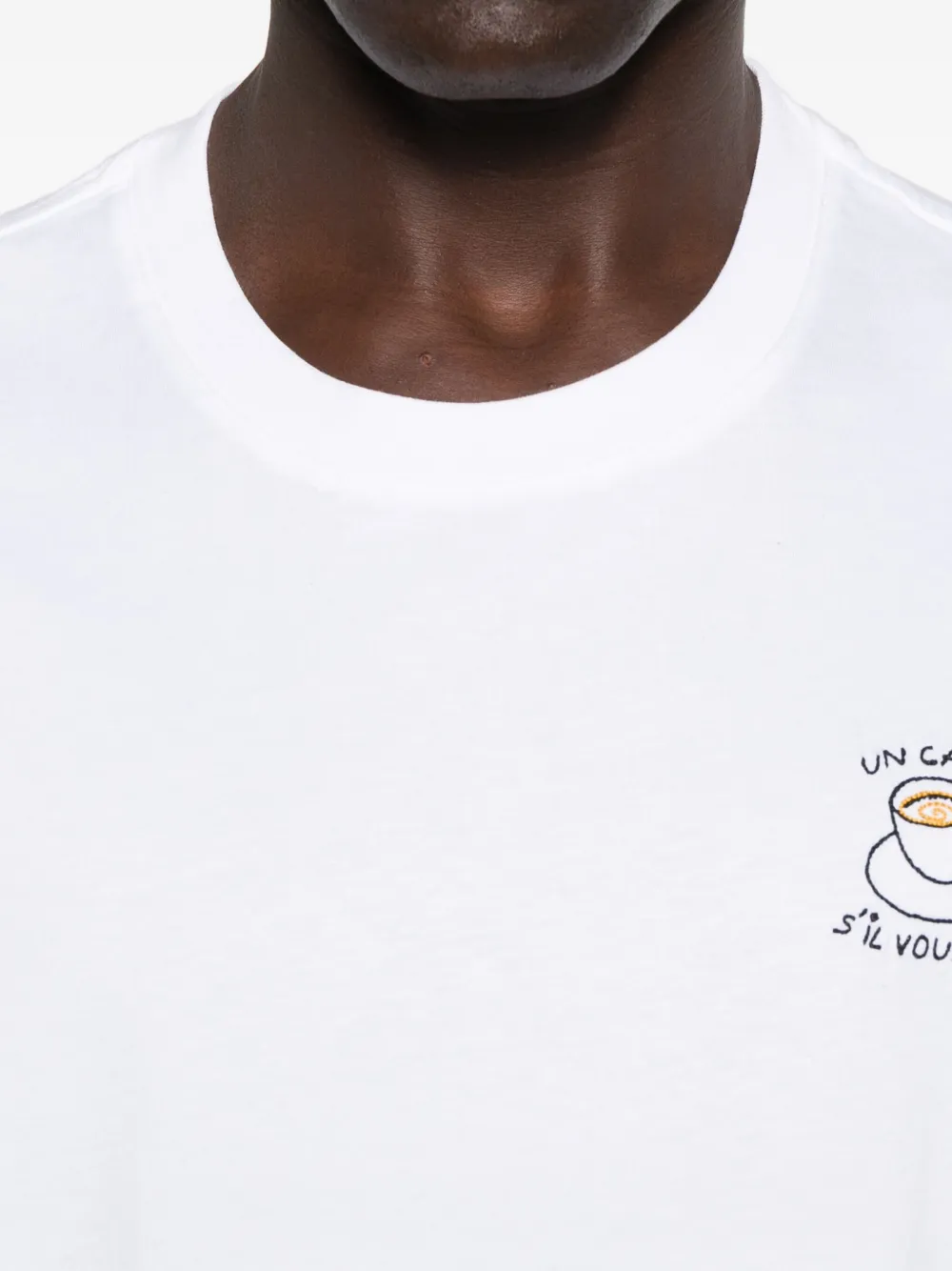 Maison Labiche Café Popincourt T-shirt met borduurwerk Wit