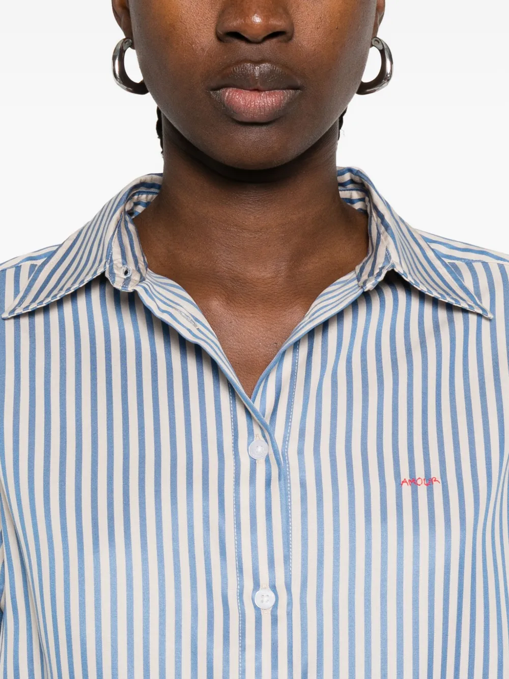Maison Labiche Dewet Amour gestreepte blouse Blauw