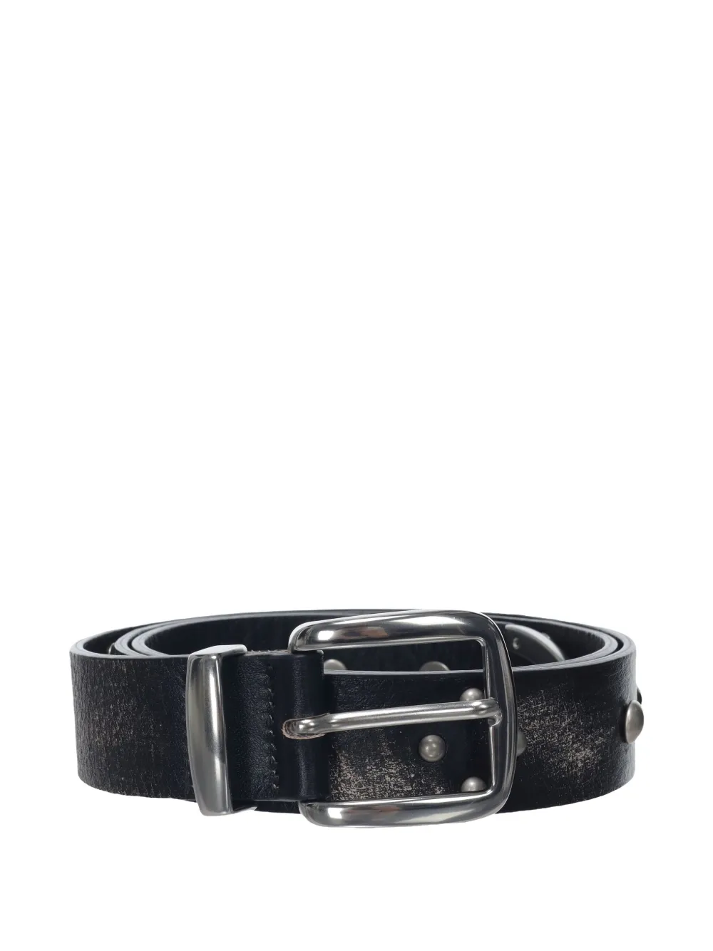Open Yy Stud-embellished Leather Belt In Black