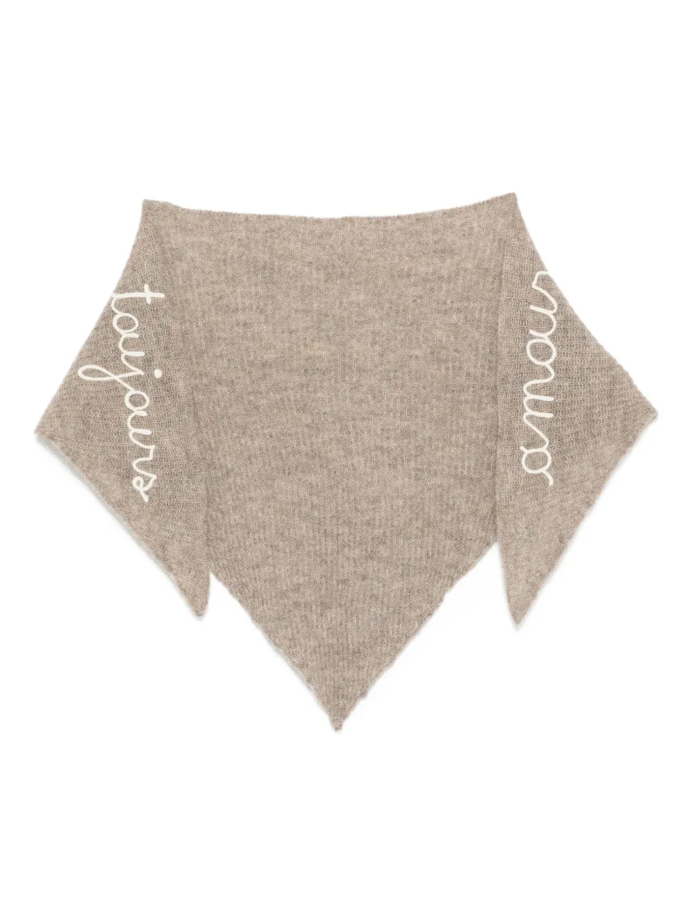Maison Labiche slogan-embroidered scarf - グレー Maison Labiche slogan-embroidered scarf - グレー