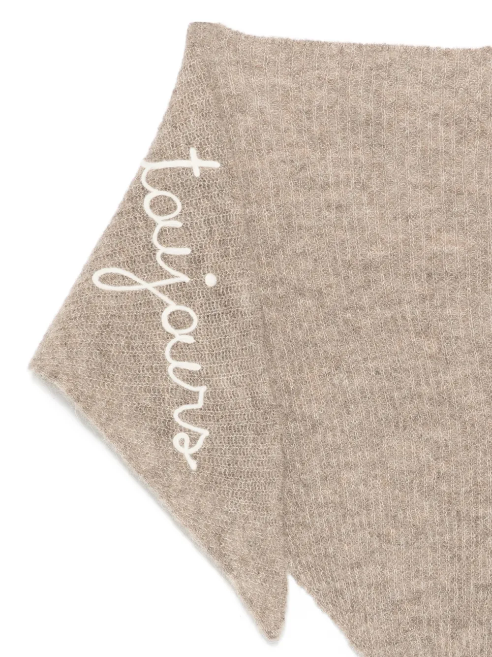 Maison Labiche Sjaal met geborduurde tekst - Grijs