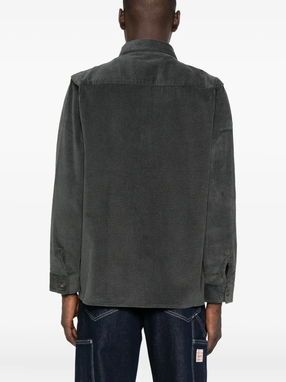Maison Labiche Monge overhemd met ribfluwelen zak Groen