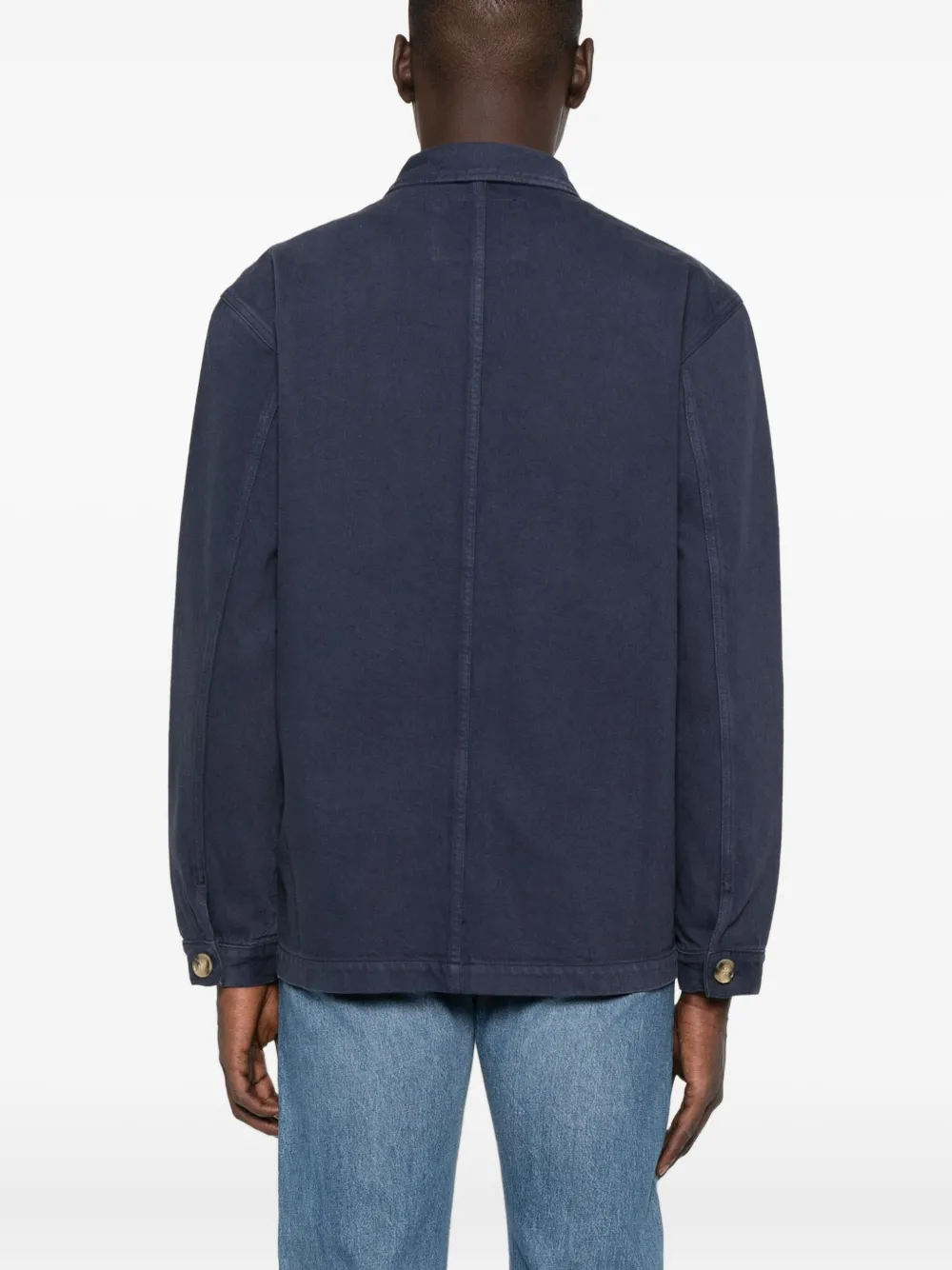 Maison Labiche Sébasto shirtjack met knoopsluiting en opgestikte zak Blauw