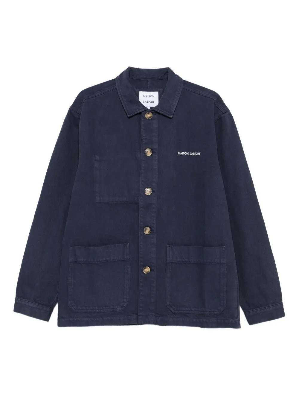 Maison Labiche Sébasto shirtjack met knoopsluiting en opgestikte zak Blauw