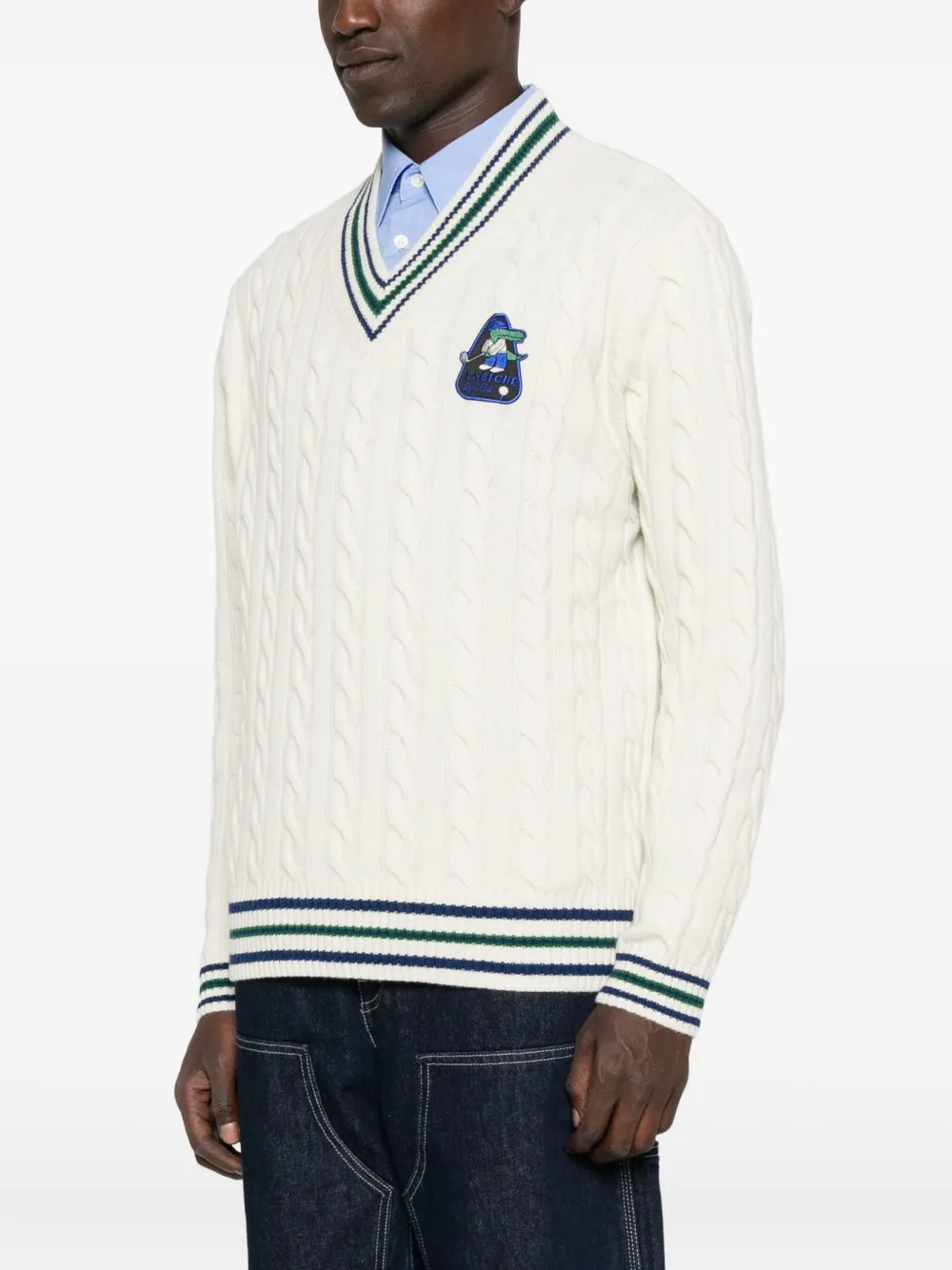 Maison Labiche Verlomne trui met V-hals Wit