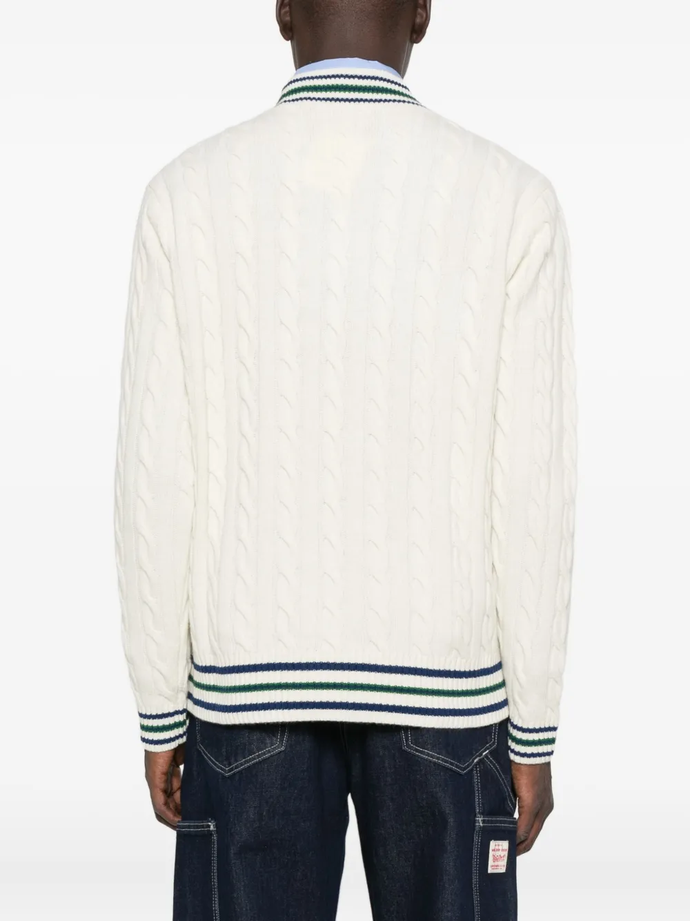 Maison Labiche Verlomne trui met V-hals Wit