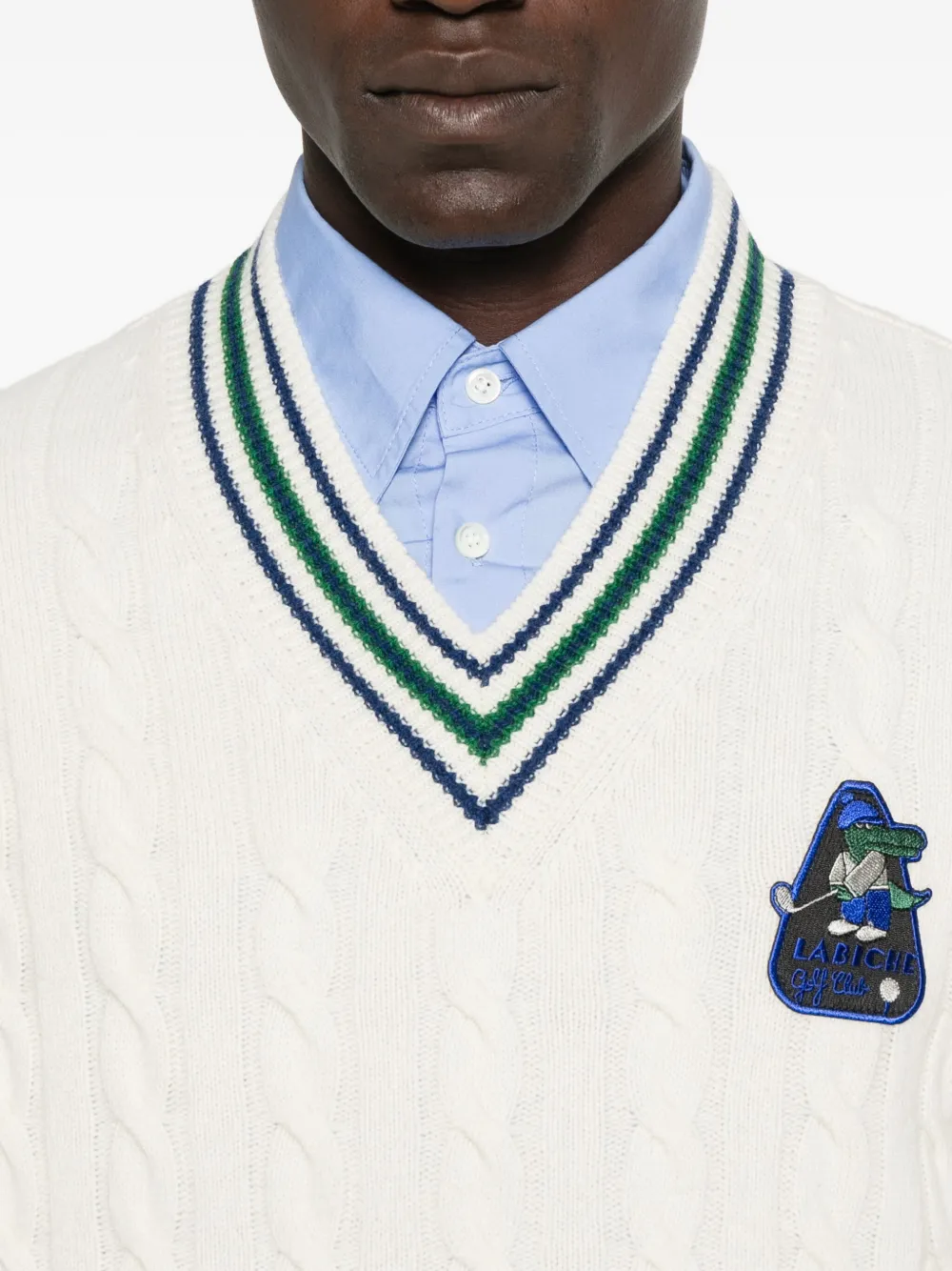 Maison Labiche Verlomne trui met V-hals Wit