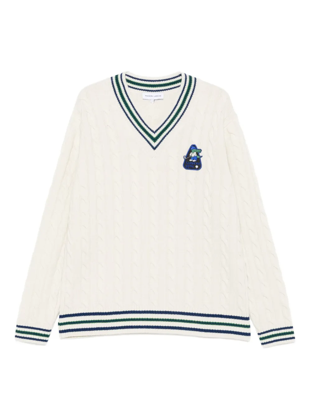 Maison Labiche  Verlomne V-neck sweater | White | Image 1