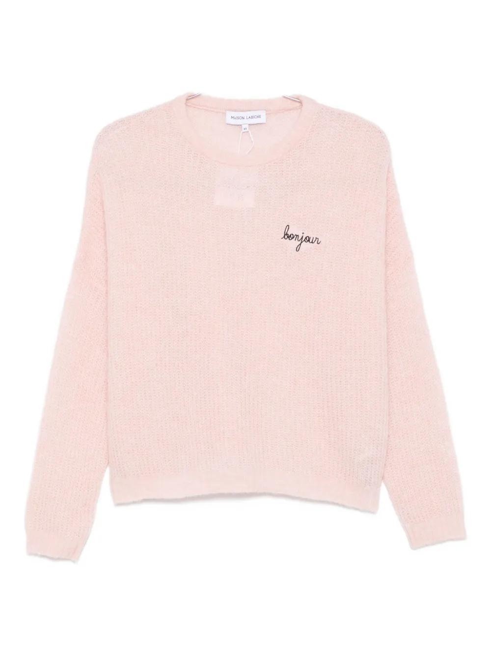 Maison Labiche Letter Embroidered Sweater In Pink