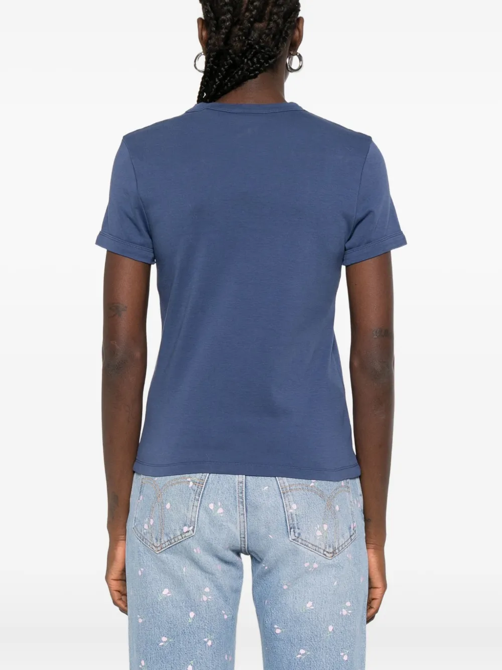 Maison Labiche T-shirt met geborduurd detail Blauw