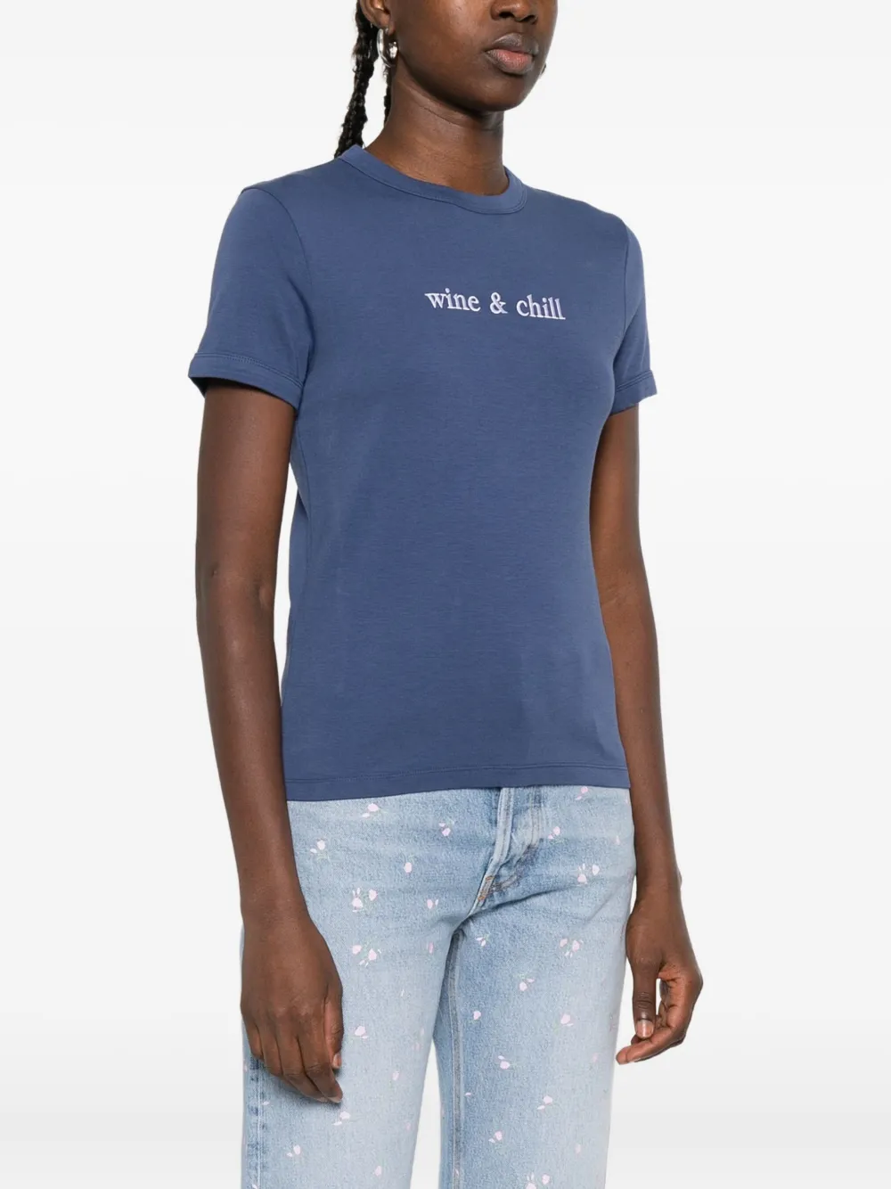 Maison Labiche T-shirt met geborduurd detail Blauw