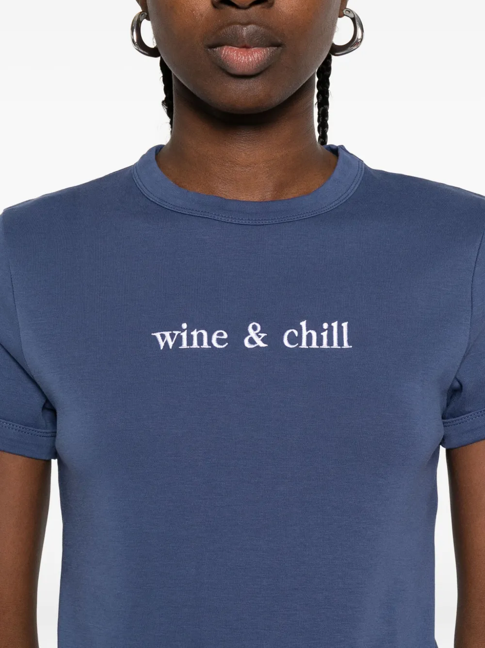 Maison Labiche T-shirt met geborduurd detail Blauw
